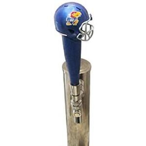 NCAA Kansas Jayhawks Tap Handle Football Kegerator Pub Ale Pull Brew Beer Wood